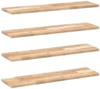 vidaXL Regal Schweberegale 4 Stk. 100x20x2 cm Massivholz Unbehandelt, 4-tlg.