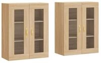 vidaXL Sideboard Wandschr&auml;nke 2 Stk. Sonoma-Eiche Holzwerkstoff (2 St)