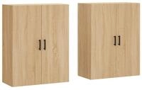 vidaXL Sideboard Wandschr&auml;nke 2 Stk. Sonoma-Eiche 69,5x34x90 cm (2 St)