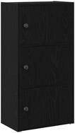 vidaXL B&uuml;cherregal B&uuml;cherregal Schwarz Eichen-Optik 40x24x77 cm Holzwerkstoff,