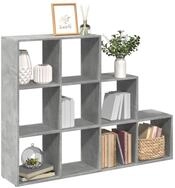 vidaXL Raumteiler, Raumteiler-B&uuml;cherregal 3 Stufen Betongrau 137,5x29x103,5 cm