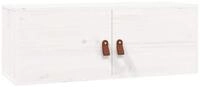 vidaXL Regal Wandschrank Wei&szlig; 80x30x30 cm Massivholz Kiefer, 1-tlg.