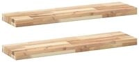 vidaXL Regal Schweberegale 2 Stk. 100x20x4 cm Massivholz Unbehandelt, 2-tlg.