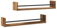 vidaXL Regal Wandregal Wandmontiert 2 pcs Altholz 80 x 16 x 14 cm, 2-tlg.