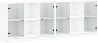 vidaXL Sideboard B&uuml;cherschrank mit T&uuml;ren Wei&szlig; 204x37x75 cm Holzwerkstoff (1...