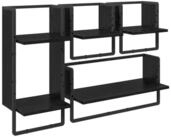 vidaXL Regal Wandregal-Set 4 pcs Schwarz Eichen-Optik 65 x 25 x 30 cm, 4-tlg.