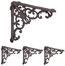 relaxdays Wandregalhalter Antike Regalwinkel im 4er Set, braun