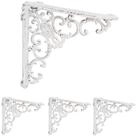 relaxdays Wandregalhalter Antike Regalwinkel im 4er Set, wei&szlig;