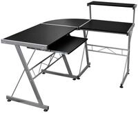 vidaXL Schreibtisch 132 x 112 x 99 cm Eck-Computertisch Schwarz 132x112x99 cm