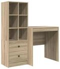 vidaXL Schreibtisch Schreibtisch mit Schubladen mit Regal 2 pcs Sonoma-Eiche...
