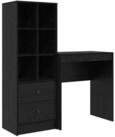 vidaXL Schreibtisch Schreibtisch mit Schubladen 2 pcs Schwarz Eichen-Optik (2-St)