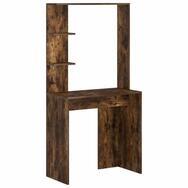 vidaXL Schreibtisch Schreibtisch mit Regal Ger&auml;ucherte Eiche 78,5 x 37 x 154,5 cm