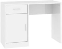 vidaXL Schreibtisch NA Schreibtisch B&uuml;rotisch mit Stauraum Hochglanz-Wei&szlig;...