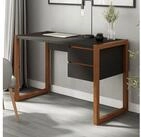 IDIMEX Schreibtisch BELINDA, Holztisch mit zwei Schubladen Schwarz/Kastanie