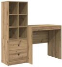 vidaXL Schreibtisch Schreibtisch mit Schubladen mit Regal 2 pcs Artisan-Eiche...