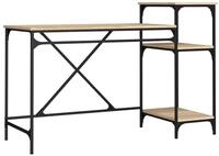vidaXL Schreibtisch Schreibtisch mit Regal Sonoma-Eiche 135x50x90 cm...