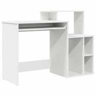 vidaXL Schreibtisch Schreibtisch mit Regal Wei&szlig; 120,5 x 44 x 88,5 cm Holzwerkstoff