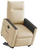 vidaXL Sessel Relaxsessel mit Aufstehhilfe Elektrisch Creme Stoff (1-St)