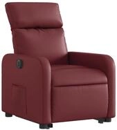 vidaXL Sessel Relaxsessel mit Aufstehhilfe Elektrisch Weinrot Kunstleder (1-St)