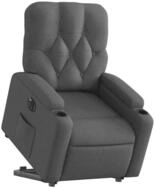 vidaXL Sessel Relaxsessel mit Aufstehhilfe Elektrisch Dunkelgrau Stoff (1-St)