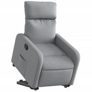 vidaXL Sessel Relaxsessel mit Aufstehhilfe Elektrisch Hellgrau Stoff (1-St)