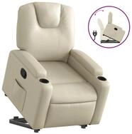 vidaXL Relaxsessel, Sessel mit Aufstehhilfe Creme Kunstleder