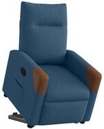 vidaXL Sessel Relaxsessel mit Aufstehhilfe Blau Stoff (1-St)