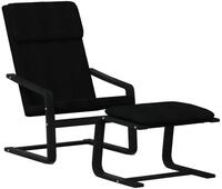 vidaXL Sessel Relaxsessel mit Hocker Schwarz Stoff (1-St)
