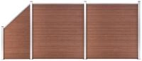 vidaXL Gartenzaun WPC Zaun-Set 2 Quadrate + 1 Schr&auml;ge 446x186 cm Braun, (1-St)