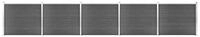vidaXL Gartenzaun Zaunelement Set WPC 872x146 cm Schwarz, (1-St)