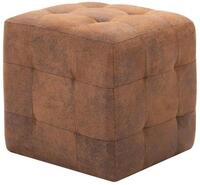 vidaXL Fu&szlig;hocker, Pouf 2 Stk. Braun 30x30x30 cm Wildleder-Optik