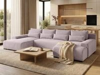 Beautysofa Ecksofa BENNY U mit Schlaffunktion, Bettkasten und Metallbeinen,...