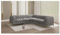 S-Style M&ouml;bel Ecksofa Ashley, Chesterfield mit Goldenen Metall F&uuml;&szlig;en, mit