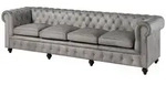 Massivmoebel24 Sofa CHESTERFIELD, Sofa 4-Sitzer Echtleder 274x82x75 grau CHESTERFIELD