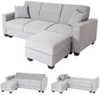 MCW Schlafsofa MCW-H47, Mit Stauf&auml;chern, Inkl. zwei Kissen, mit Ottomane