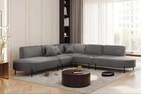 Fun M&ouml;bel Ecksofa Sofa VALENCIA Seite universal in Stoff, Rundumbezug