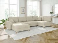 S-Style M&ouml;bel Wohnlandschaft Zara mit Braun Holzf&uuml;&szlig;en im skandinavischen...