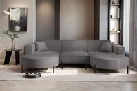 Fun M&ouml;bel Wohnlandschaft Sofa U-Form VALENCIA in Stoff, F&uuml;r Saugroboter...