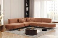 Fun M&ouml;bel Ecksofa Sofa VALENCIA Seite universal in Stoff, Rundumbezug