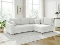S-Style M&ouml;bel Ecksofa Leif mit Braun Holzf&uuml;&szlig;en im skandinavischen Stil aus