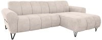 Beautysofa Ecksofa mit schwarzen Metallbeinen VOLARE MINI, mit modernem Design und
