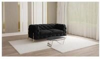 S-Style M&ouml;bel Chesterfield-Sofa 2 -Sitzer Ashley mit Goldenen Metall F&uuml;&szlig;en,...