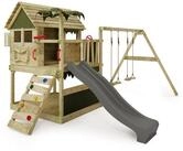 FATMOOSE Spielturm TikaTaka - Abenteuer-Stelzenhaus mit Wellenrutsche &...