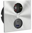 Naber Steckdose Duplex E Doppel USB A+C mit Schukosteckdose, Edelstahl 7054004