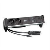 Bachmann DESK2 2x Schutzkontakt, 1x USB-C Steckdosenleiste (Kabell&auml;nge 1 m),...