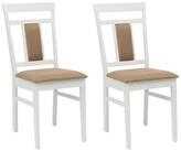 vidaXL Esszimmerstuhl Esszimmerstuhl 2 pcs Wei&szlig; und Braun Massives Gummiholz (2 St)