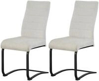 xonox.home Freischwinger (2er-Set), Esszimmerst&uuml;hle aus Strukturstoff in creme &