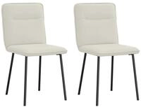 vidaXL Esszimmerstuhl Esszimmerst&uuml;hle 2 Stk. Creme Samt (2 St)