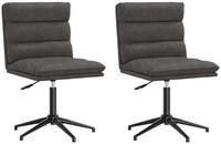 vidaXL Esszimmerstuhl Esszimmerst&uuml;hle 2 Stk. Schwarz Kunstleder (2 St)