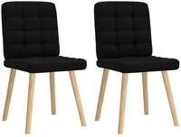 vidaXL Esszimmerstuhl, Esszimmerst&uuml;hle 2 Stk. Schwarz Stoff